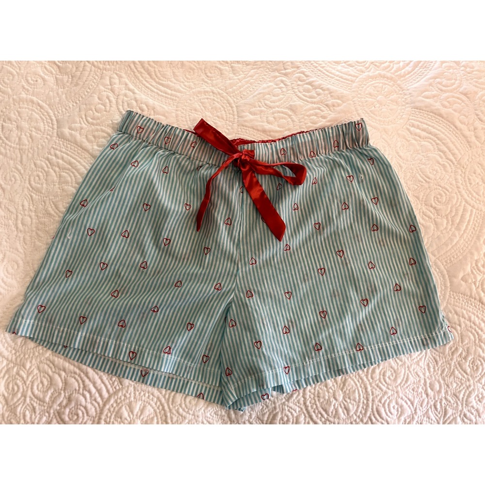 Liz Wear By Liz Claiborne Pajama Shorts Womens Medium Valentines Heart Satin‎